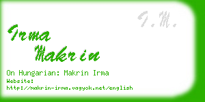 irma makrin business card